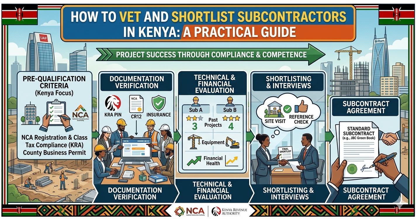 How to Vet and Shortlist Subcontractors in Kenya: A Practical Guide for Main Contractors and Project Managers